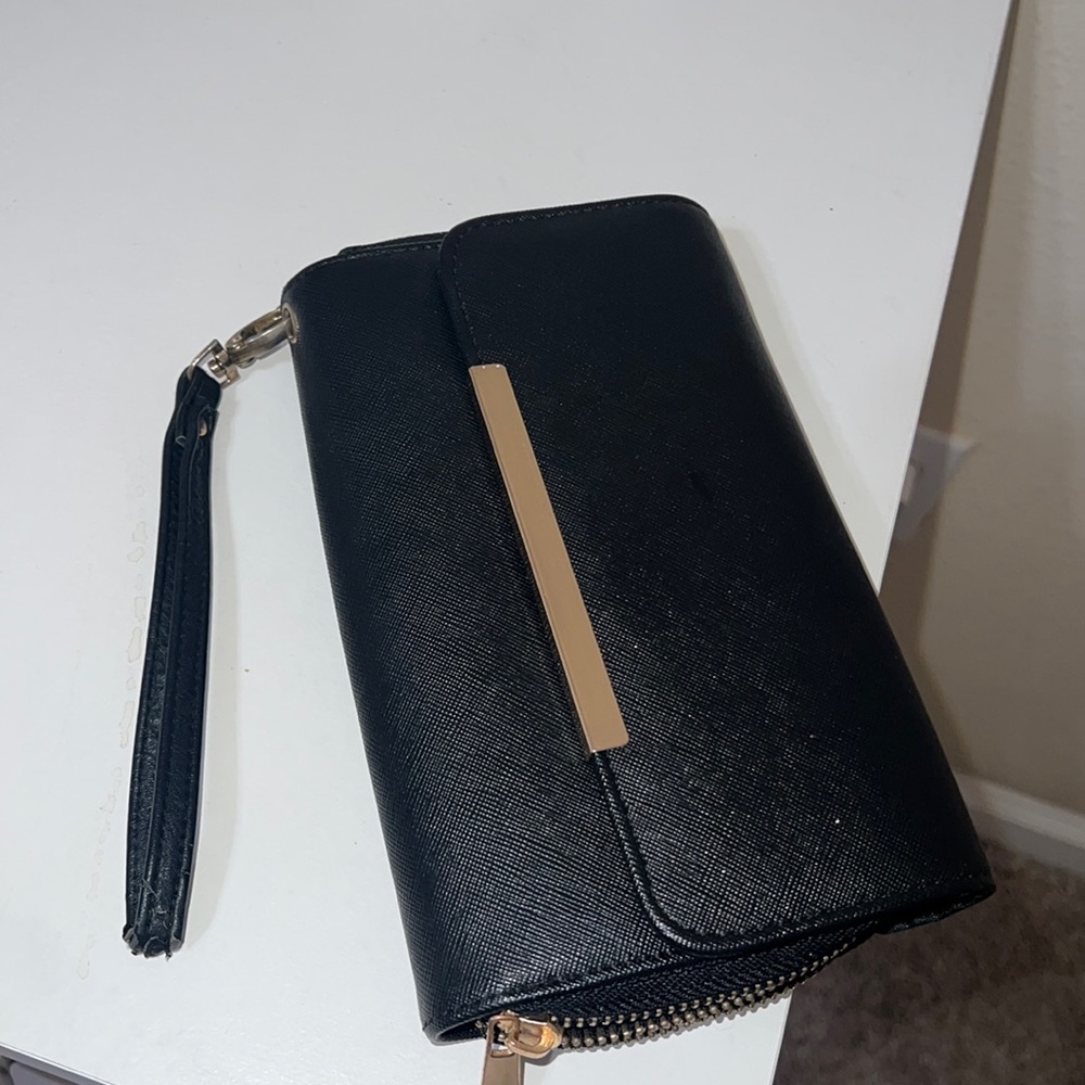 Used black wristlet wallet/ clutch